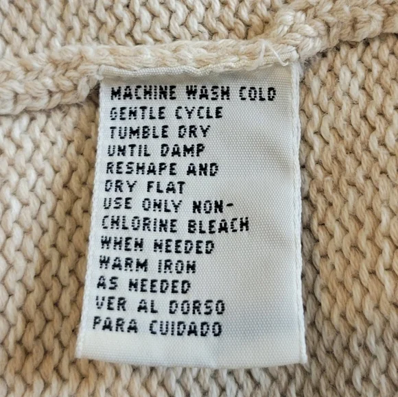 Yarnworks Cream Heathered Zip-Up Cardigan Sweater Size L - Picture 7 of 8